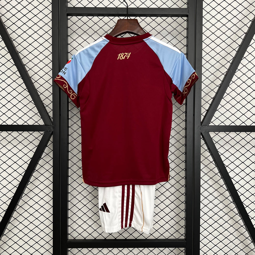 25/26 Kids Aston Villa Home Size: 16-28